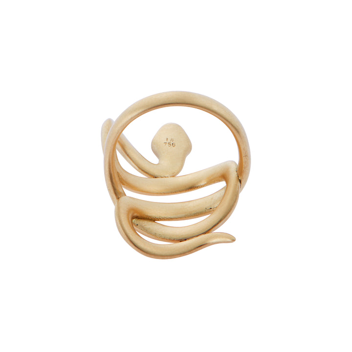 Gold Satin Coiled Snake Ring, Rings, Ileana Makri, Rings