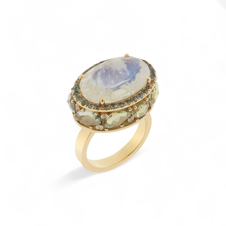 Moonstone Blossom Ring