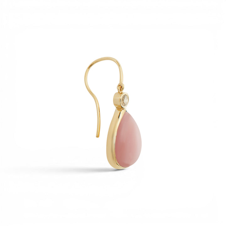 Pink Opal Pear Drop Earrings