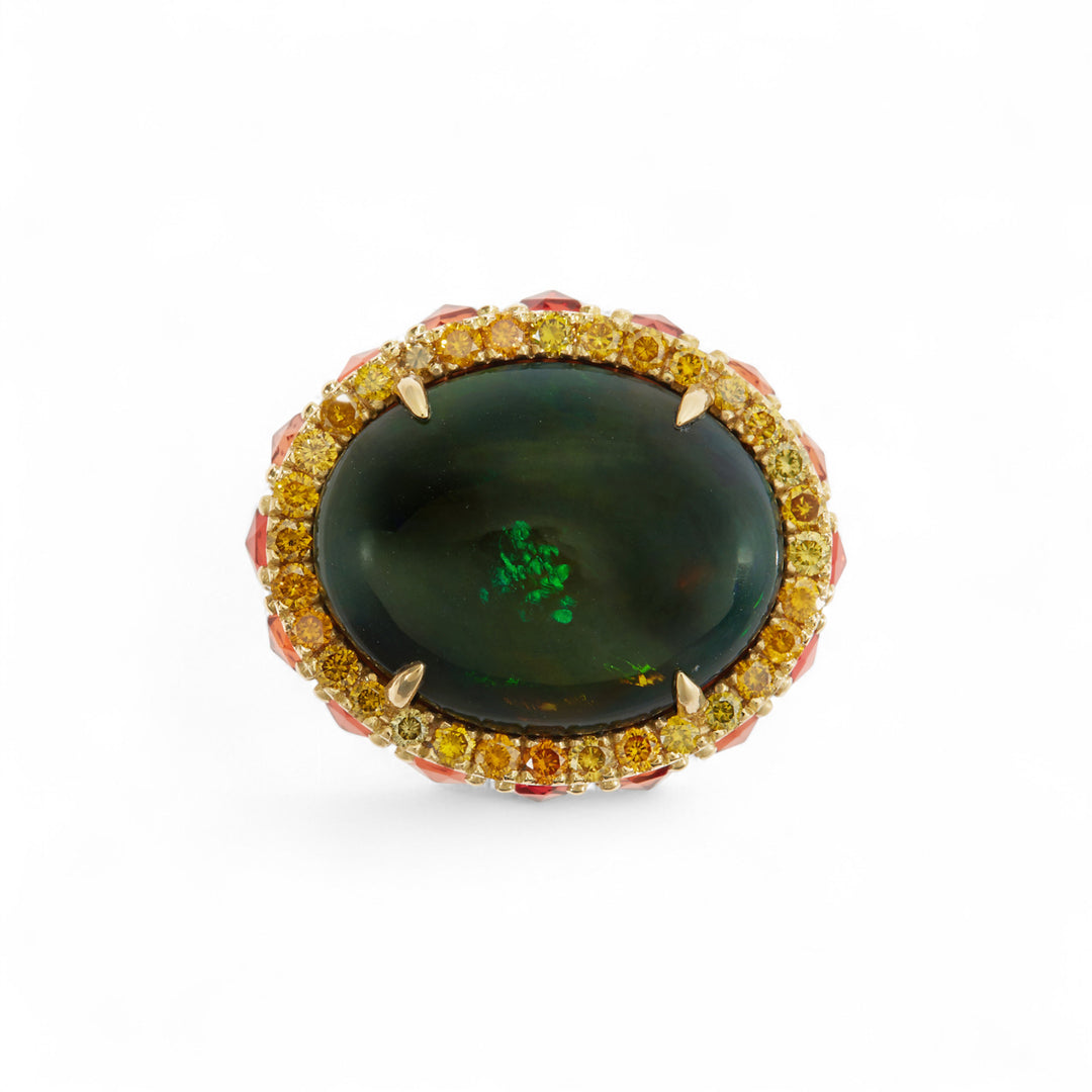 Solar Eclipse Opal Ring