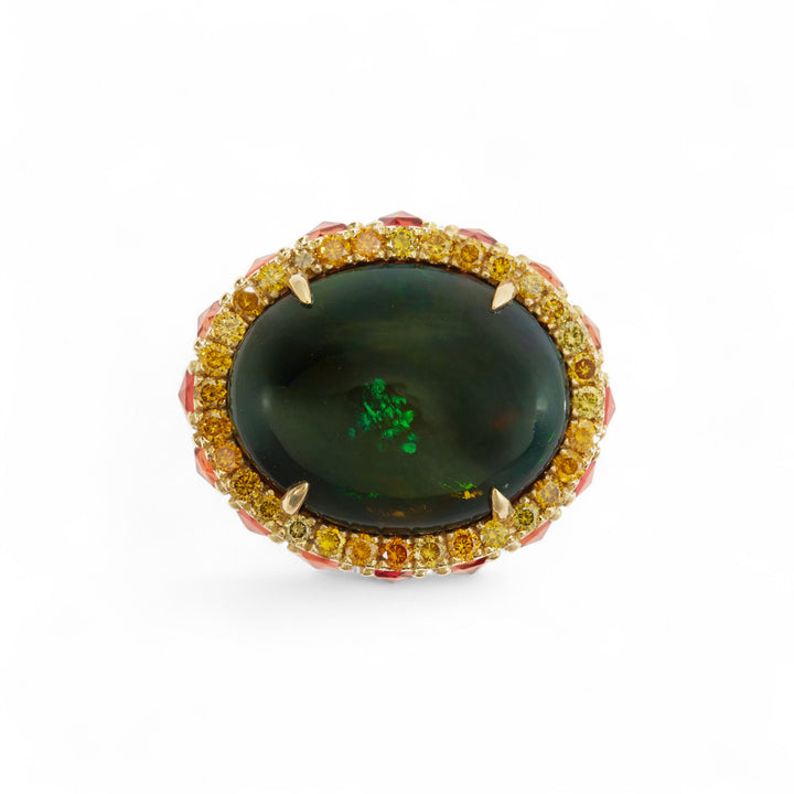 Solar Eclipse Opal Ring