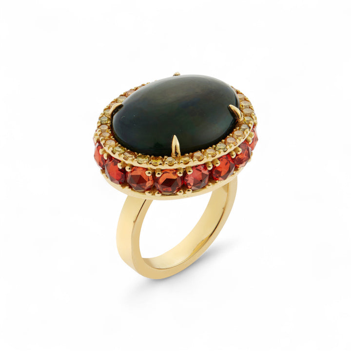 Solar Eclipse Opal Ring