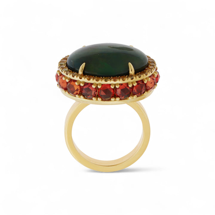 Solar Eclipse Opal Ring