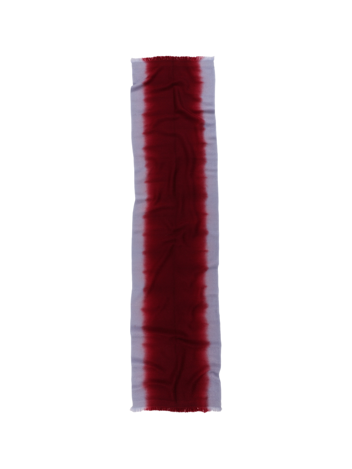 Border Ombre Scarf Ice Grey Maroon