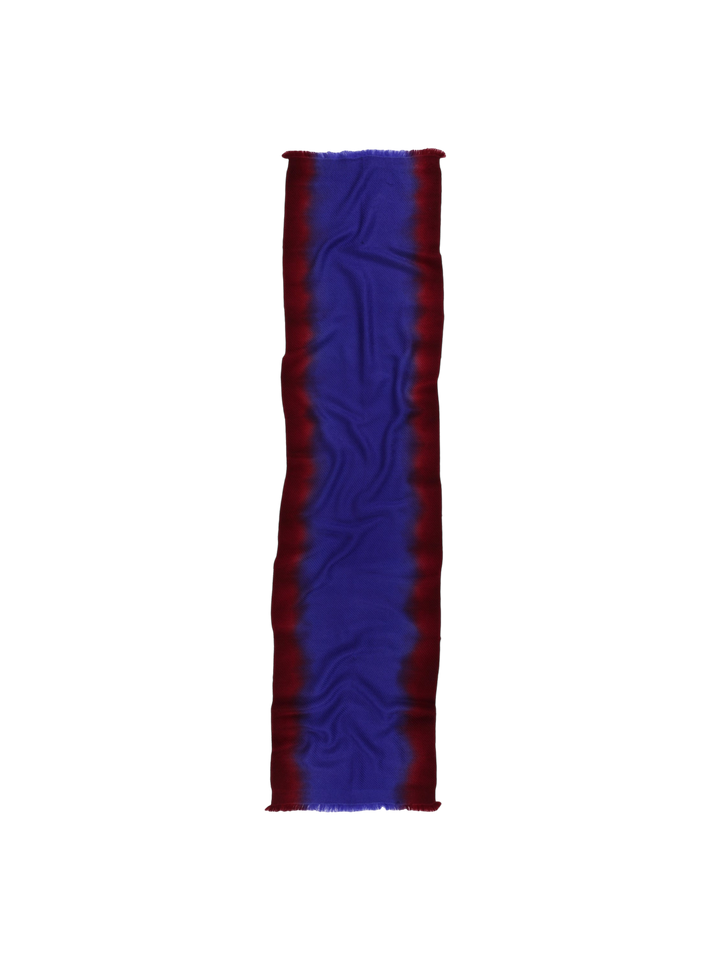 Border Ombre Scarf Electric Blue Maroon