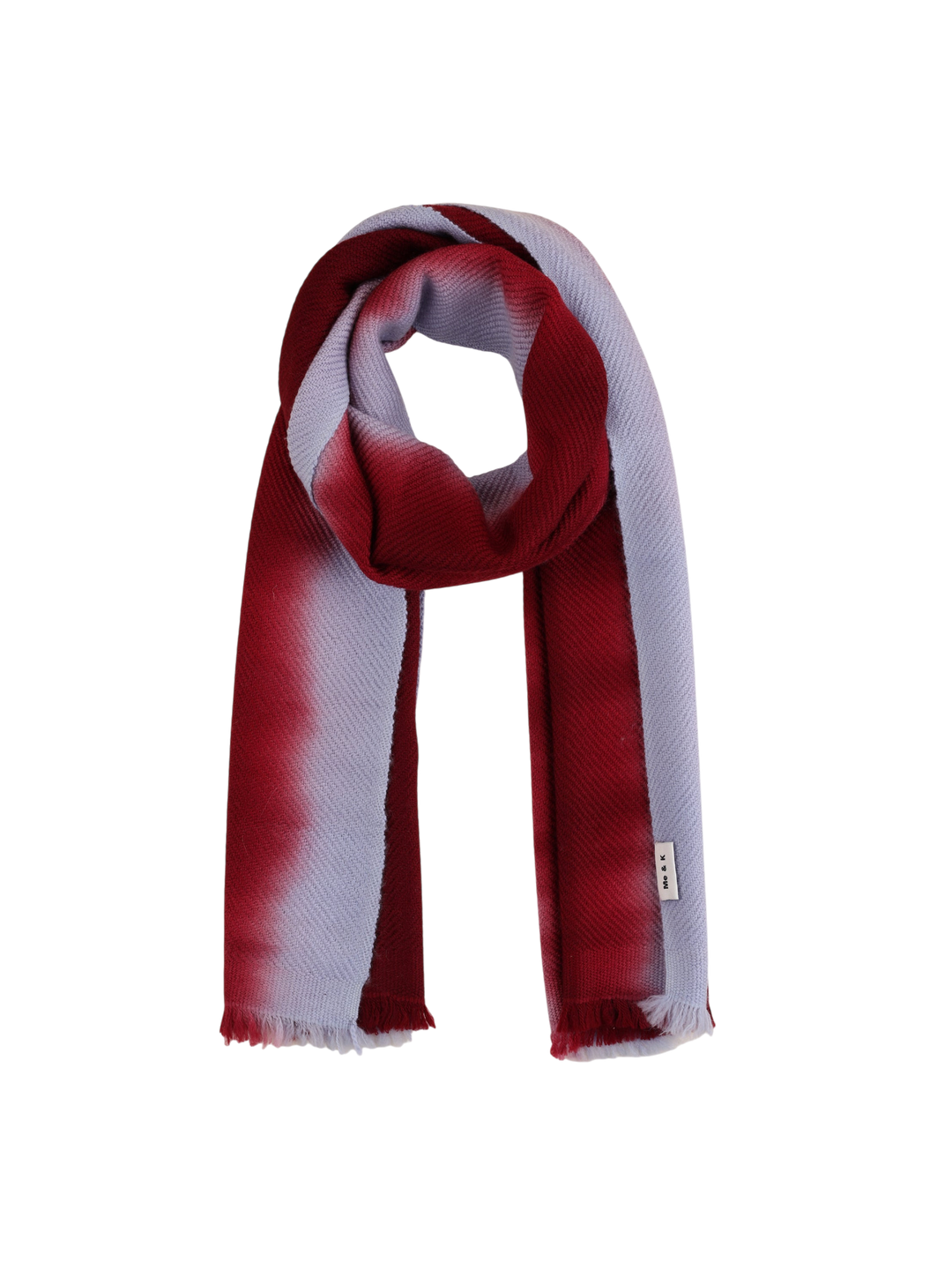 Border Ombre Scarf Ice Grey Maroon