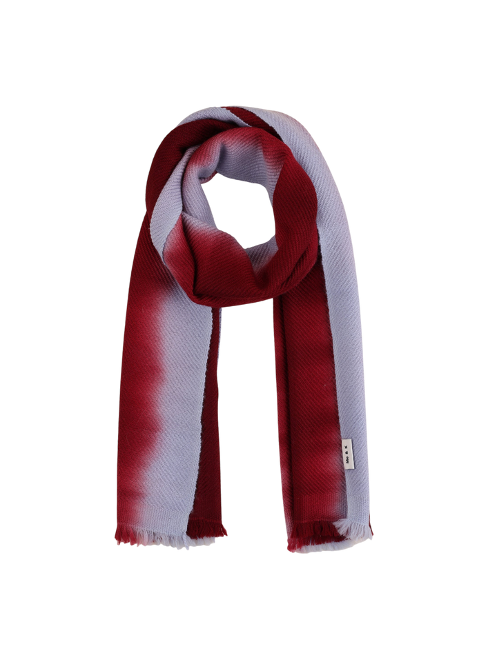 Border Ombre Scarf Ice Grey Maroon
