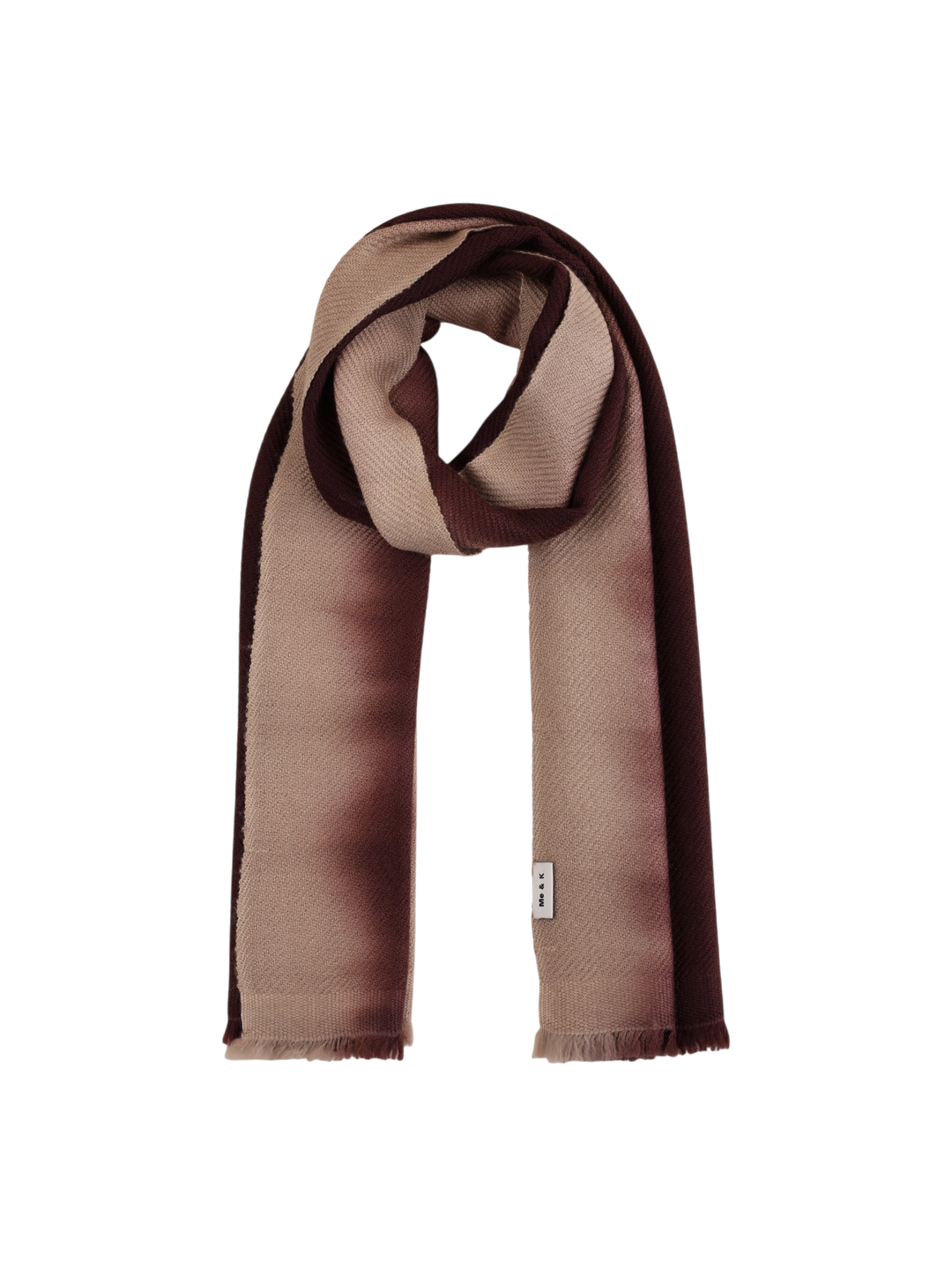 Border Ombre Scarf Craft Coffee