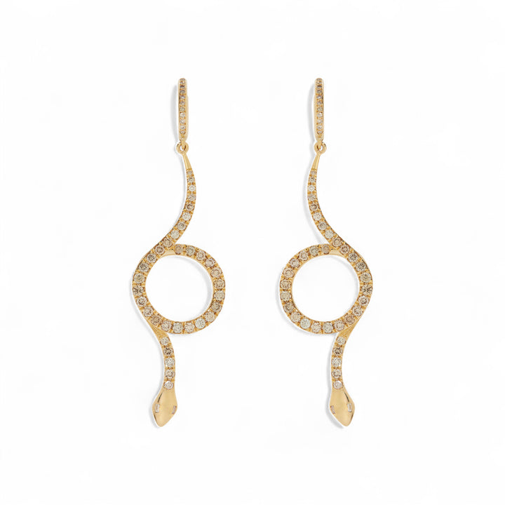Serpent Loop Pavé Earrings Y-CHD-D