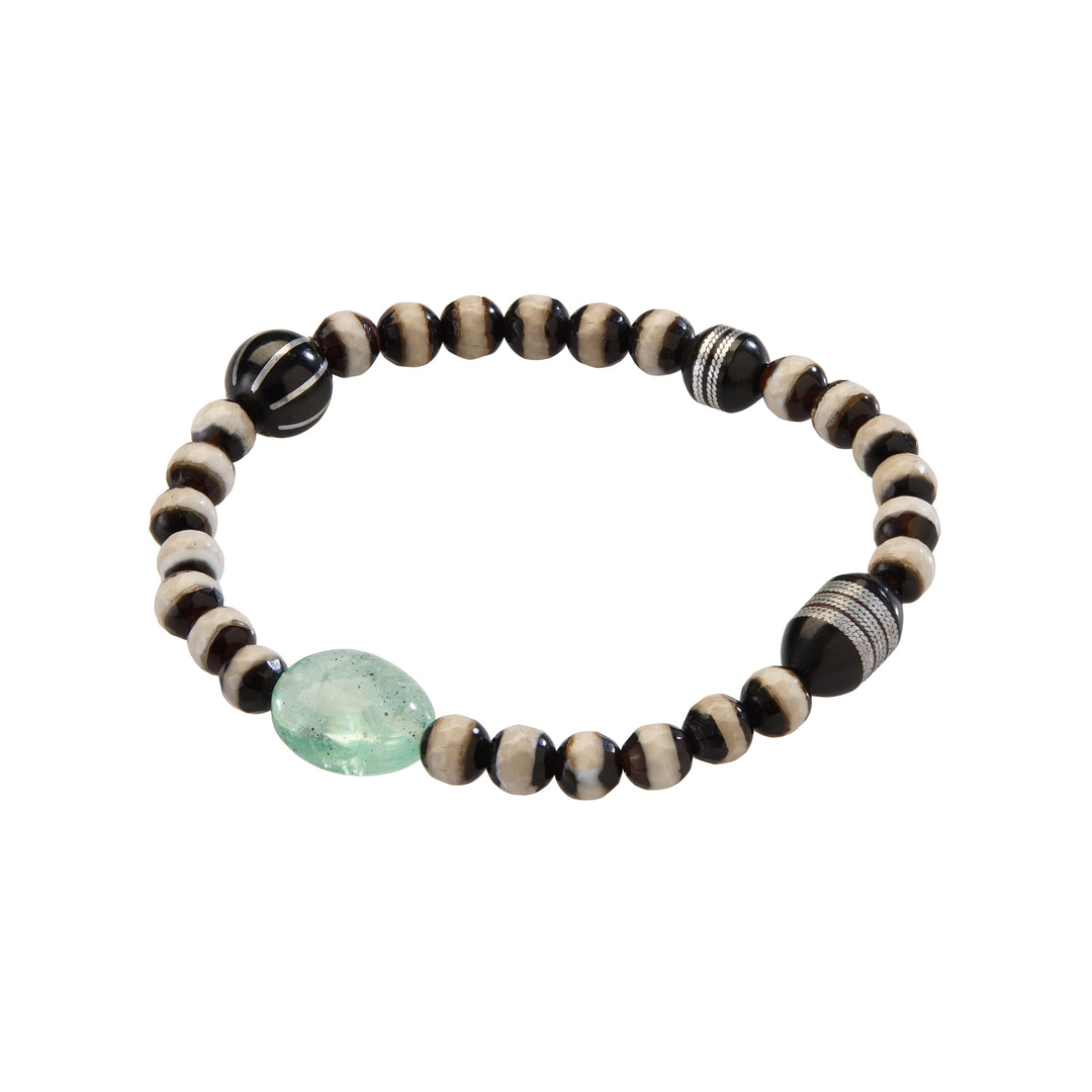 Black Agate Stripe Fluorite Bracelet 196 - Ileana Makri