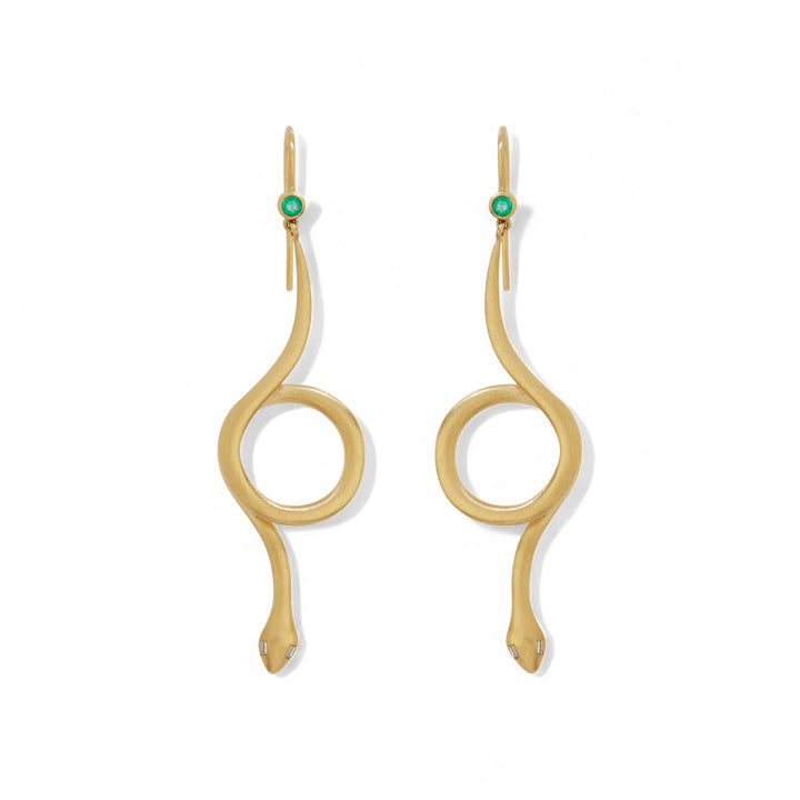 Serpent Loop Gold Earrings Y-Em-D
