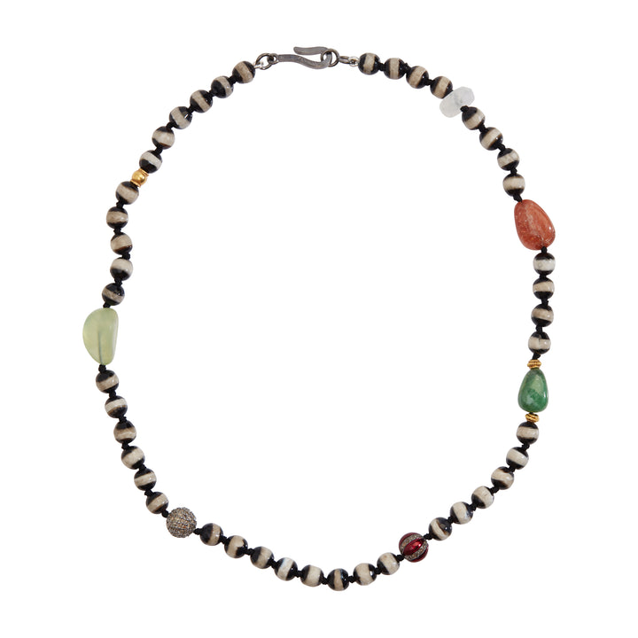 Black Agate Stripe Necklace 162 (40cm)