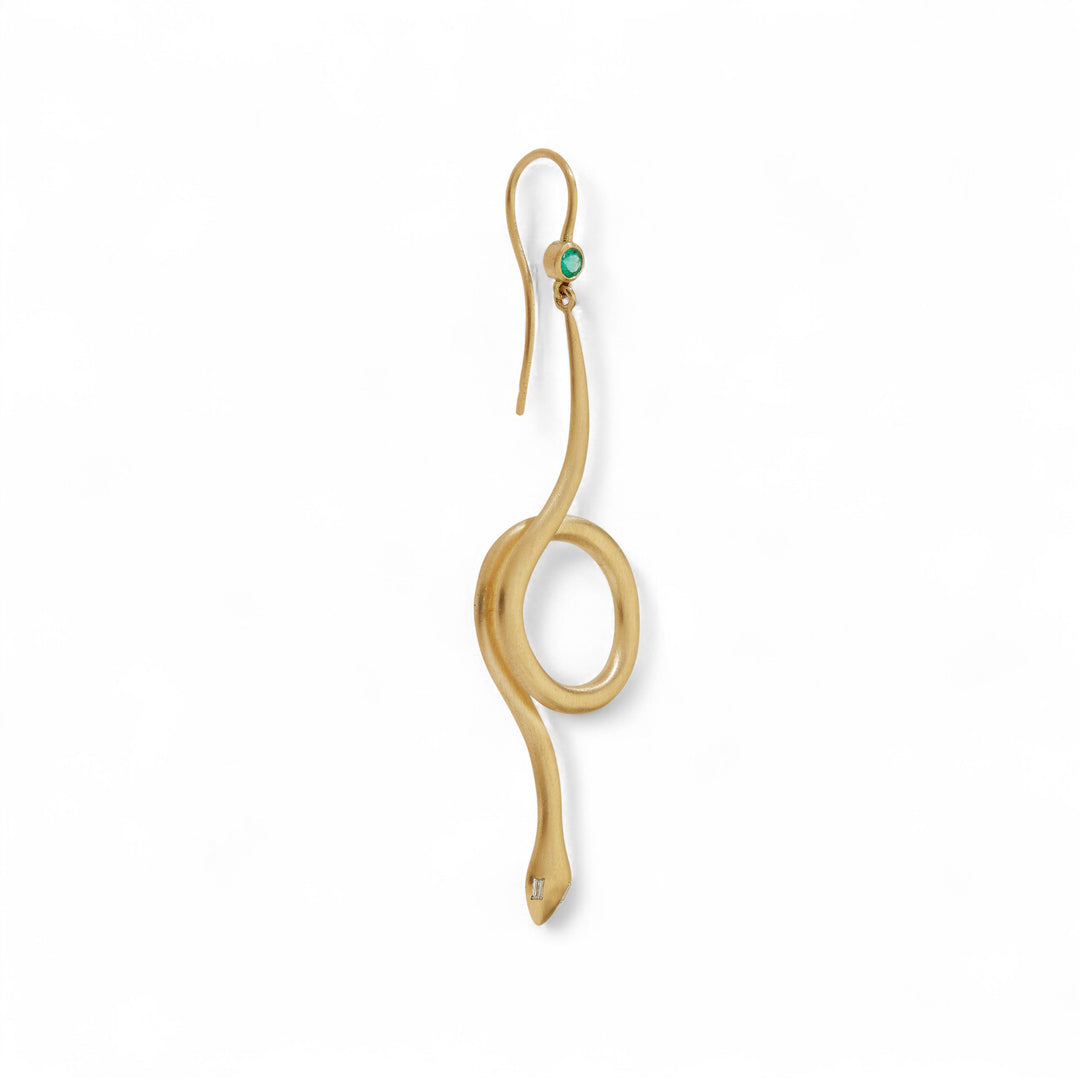Serpent Loop Gold Earrings Y-Em-D