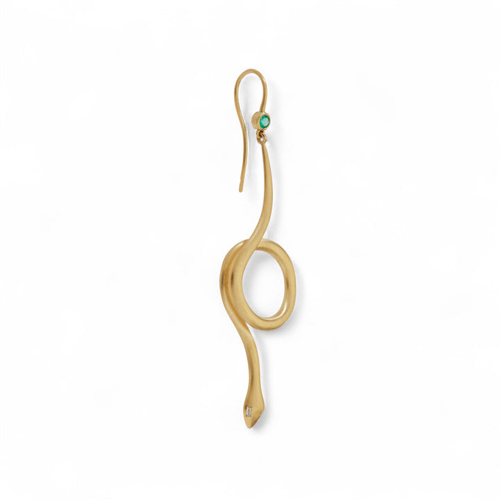 Serpent Loop Gold Earrings Y-Em-D