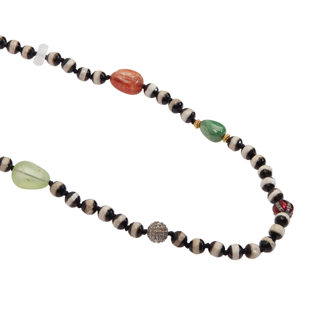Black Agate Stripe Necklace 162 (40cm)