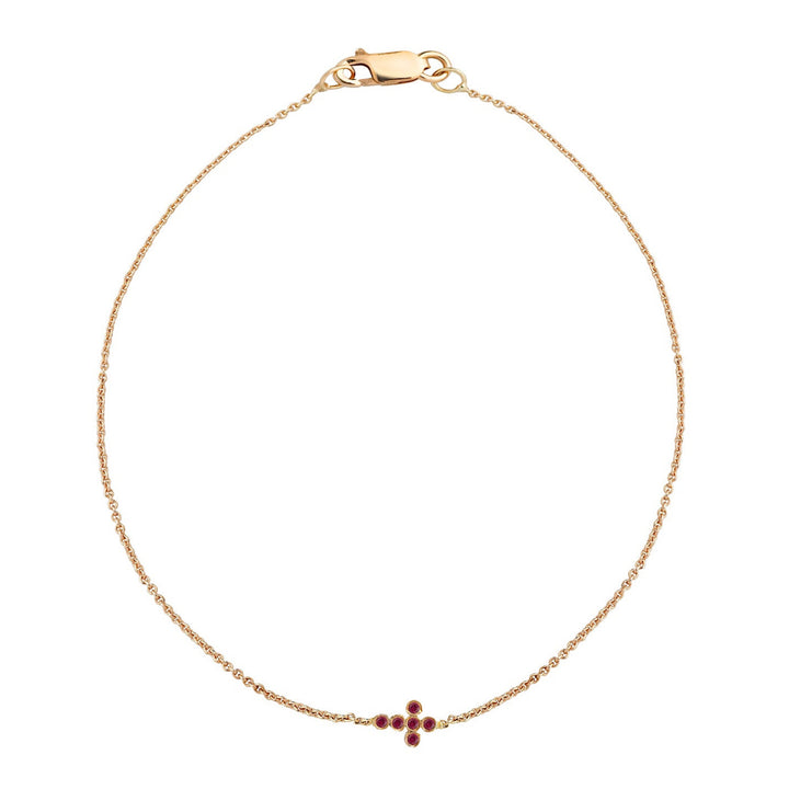 Mini Cross Ruby Bracelet