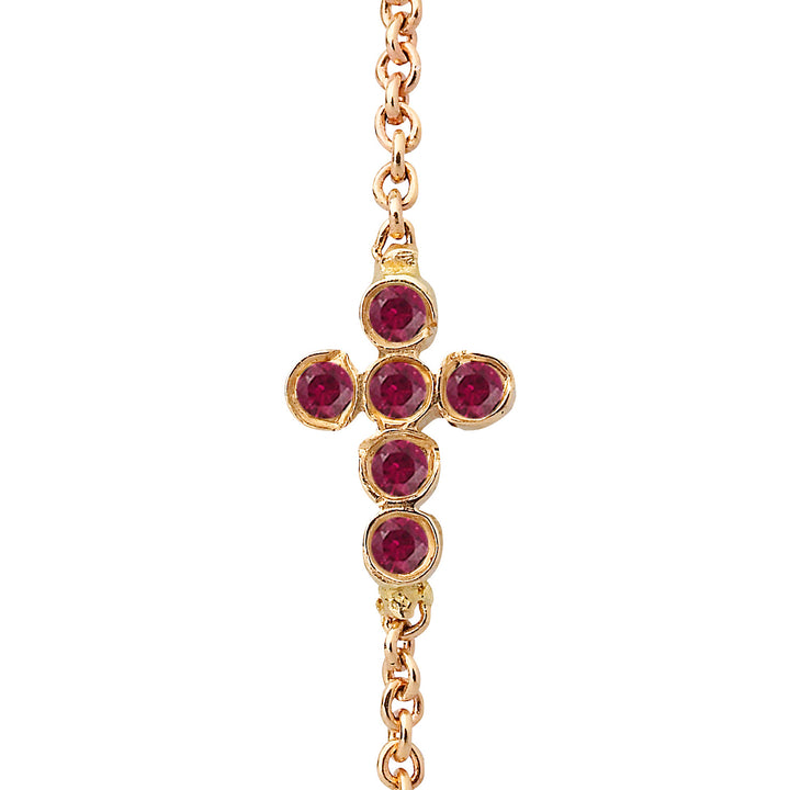 Mini Cross Ruby Bracelet