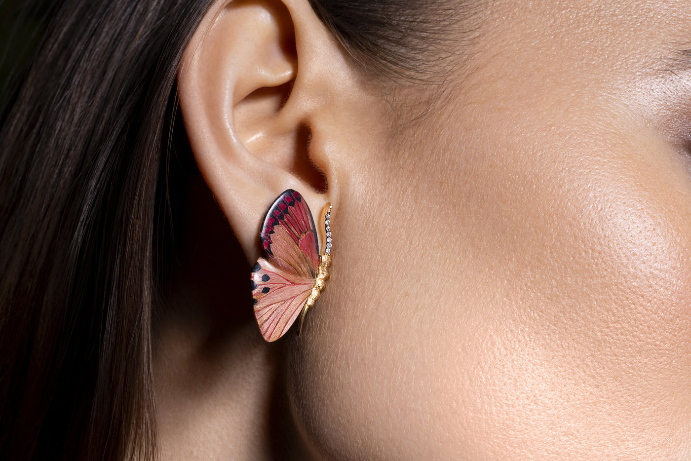Pink Butterfly Earrings - Ileana Makri