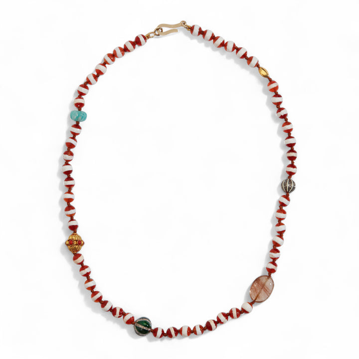 Brown Agate Stripe Necklace 182 (45cm)