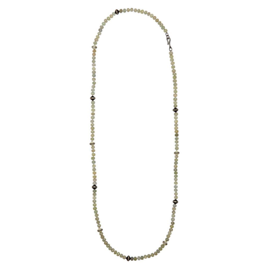 Green Sapphire Beaded Necklace 219 (88cm), Bead Necklaces, Ileana Makri