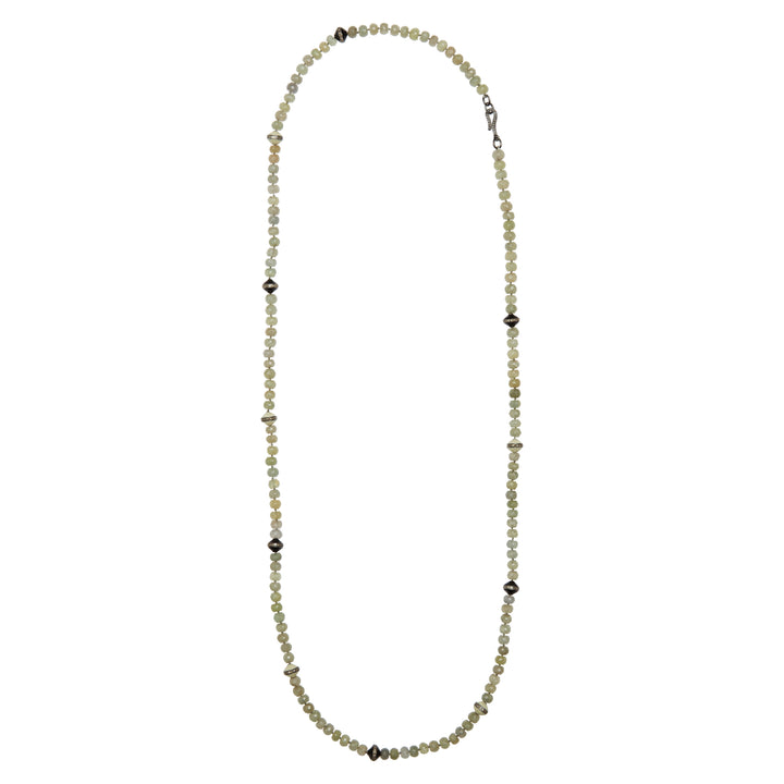 Green Sapphire Beaded Necklace 219 (88cm), Bead Necklaces, Ileana Makri