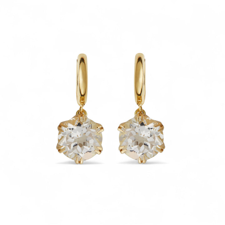 Crown Midi Hoops White Topaz