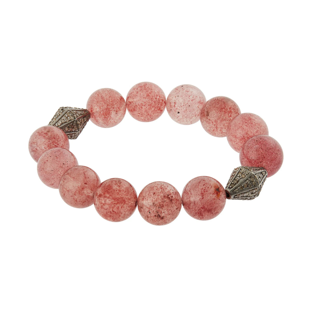 Strawberry Quartz Beaded Bracelet - Ileana Makri