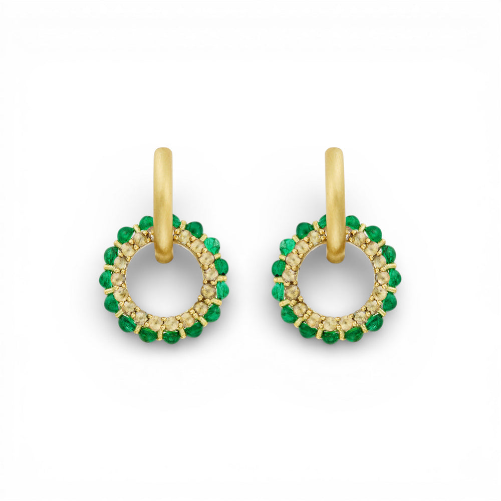 Emerald Flow Drop Hoops - Ileana Makri