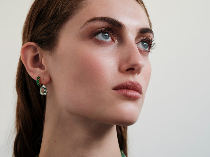 Single Crown Drops Green Amethyst