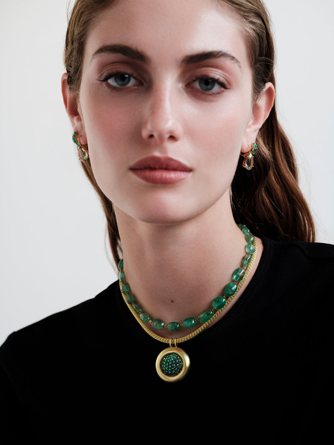 Emerald Caviar Necklace