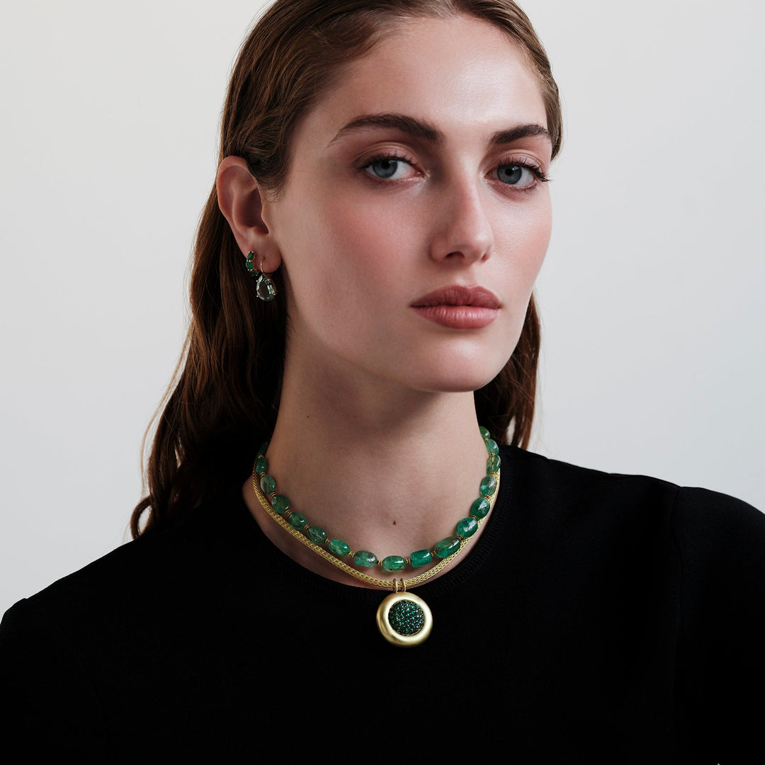 Single Crown Drops Green Amethyst