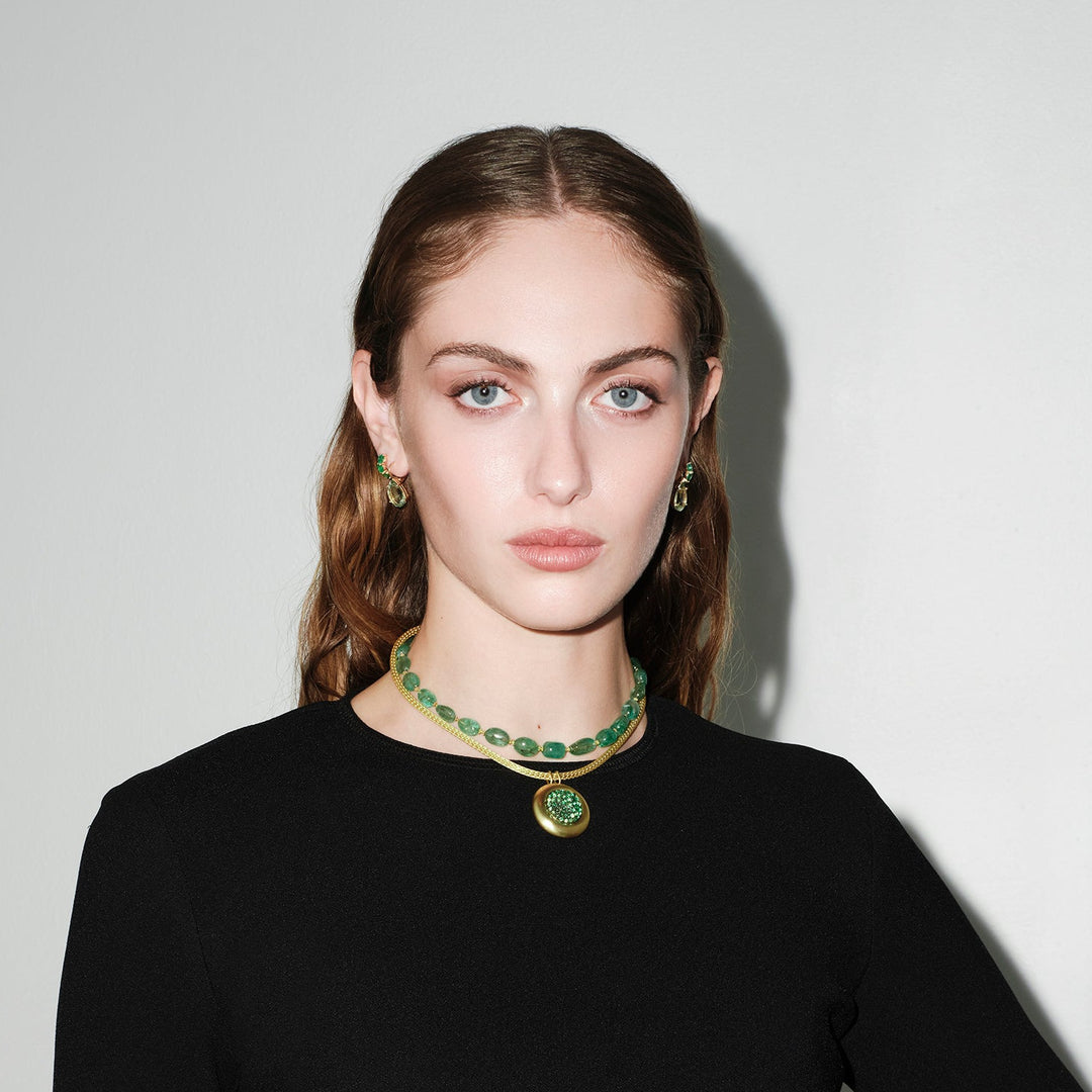 Emerald Caviar Necklace