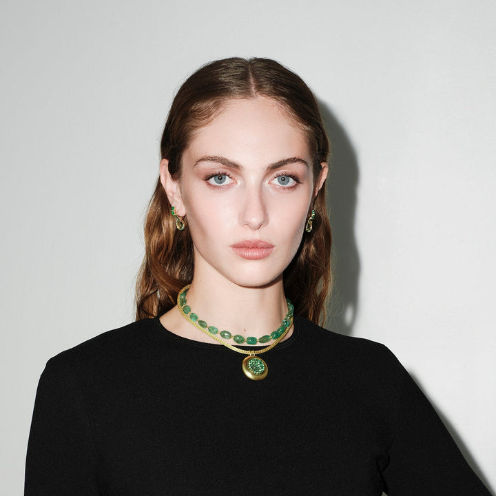 Emerald Caviar Necklace