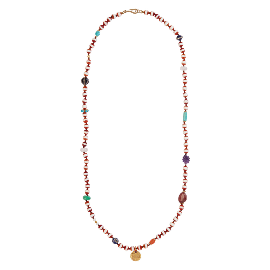 Brown Agate Stripe Necklace 58 (70cm) - Ileana Makri