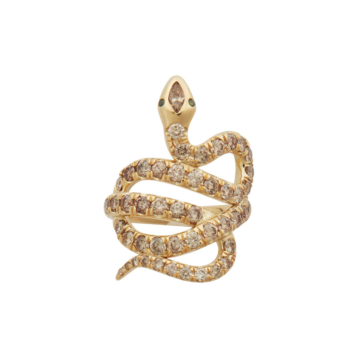 Diamond Coiled Snake Ring