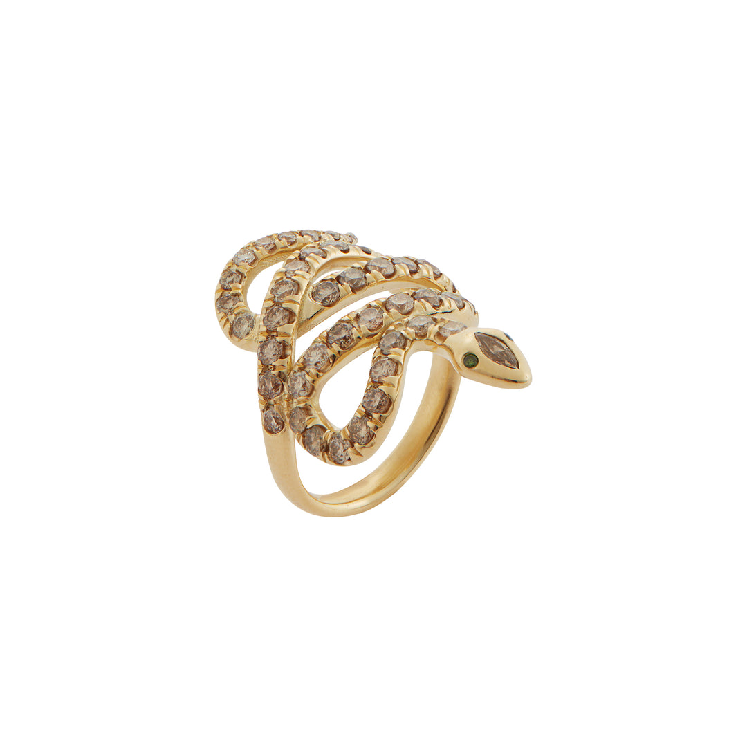 Diamond Coiled Snake Ring