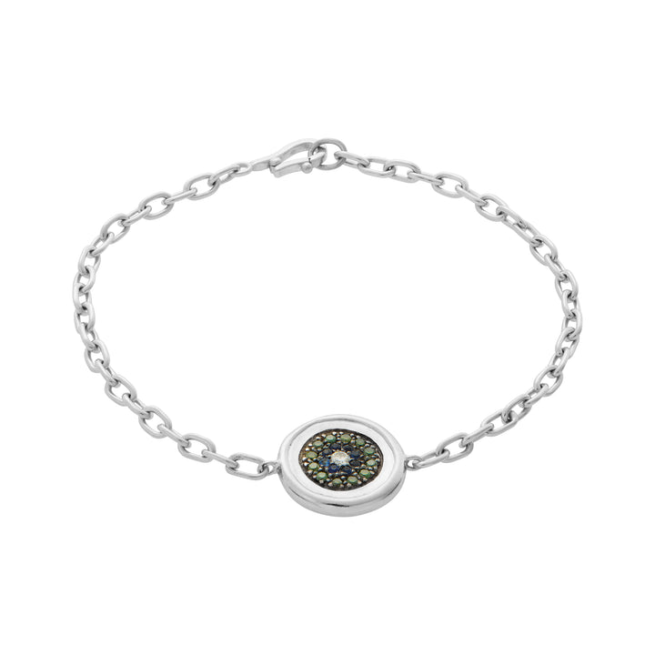 Double Round Eye Bracelet — Sapphire & Green Diamond