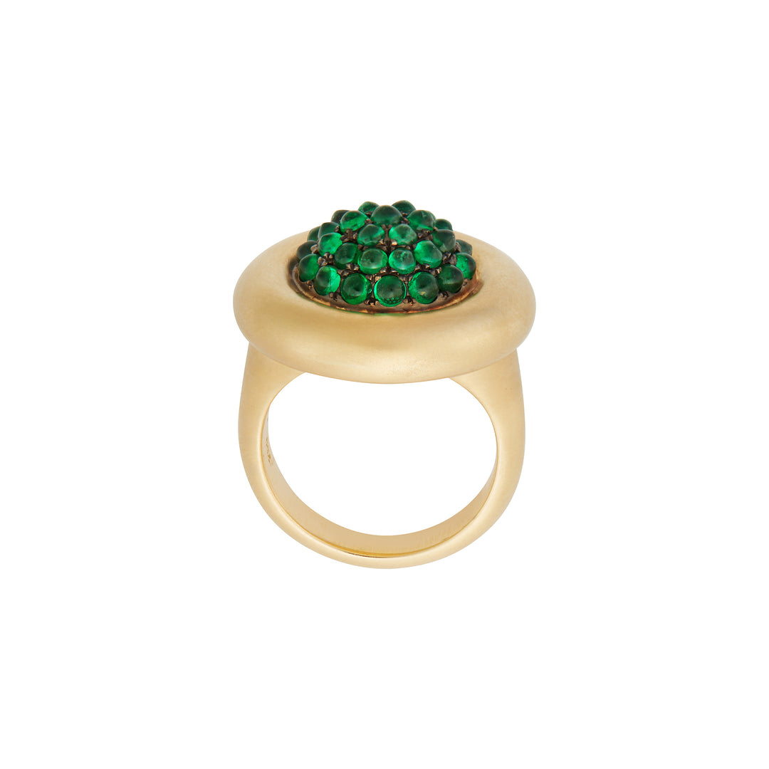 Emerald Caviar Ring