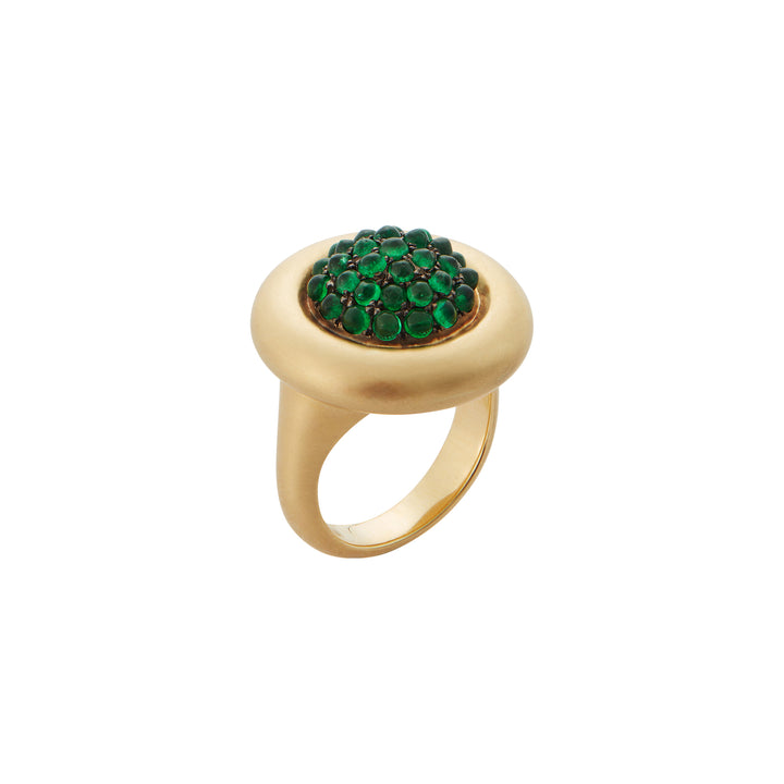 Emerald Caviar Ring