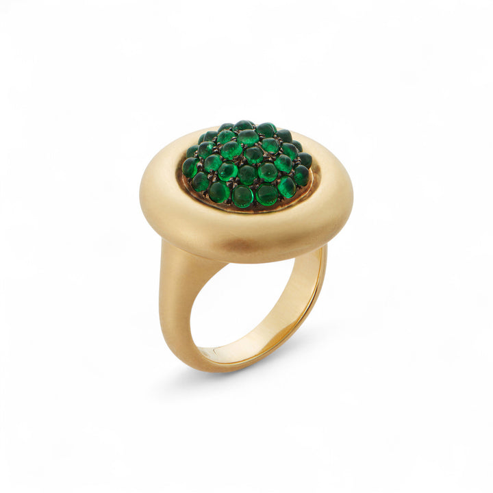 Emerald Caviar Ring