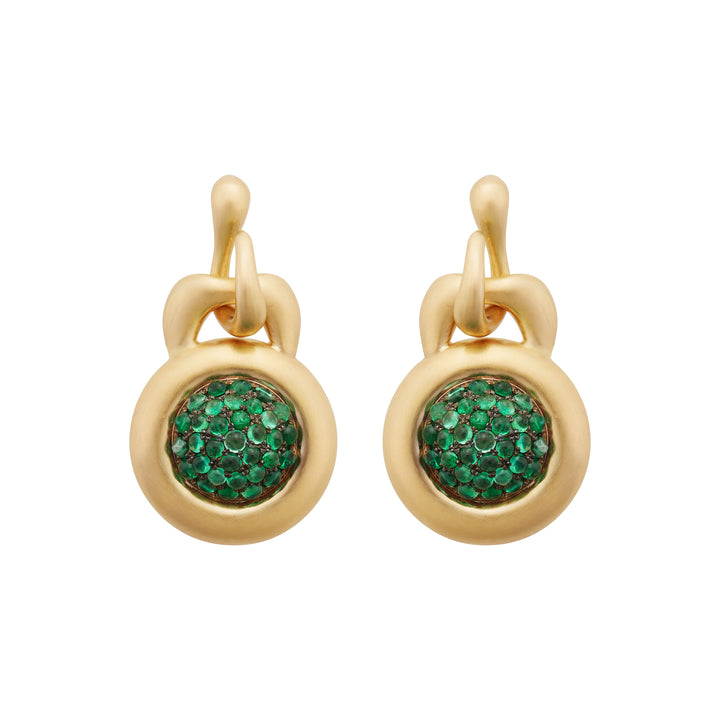 Emerald Caviar Earrings Large