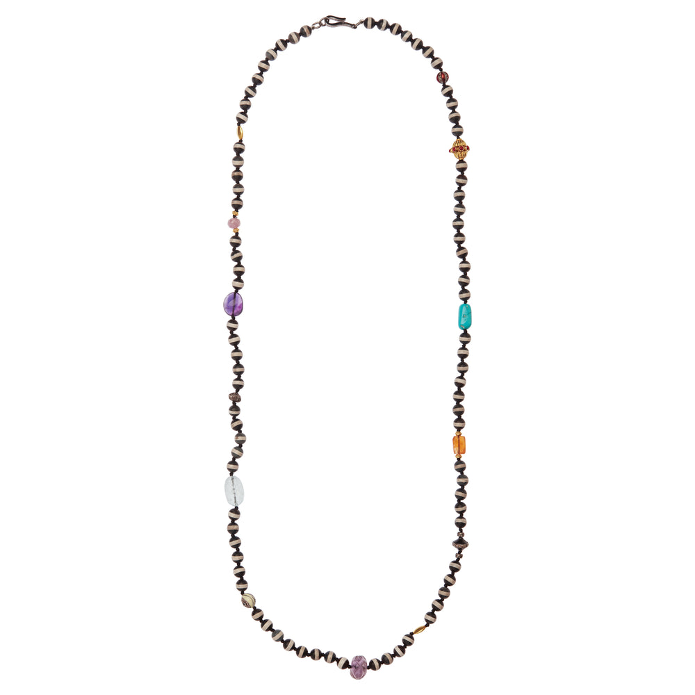 Black Agate Stripe Necklace 39 (80cm) - Ileana Makri