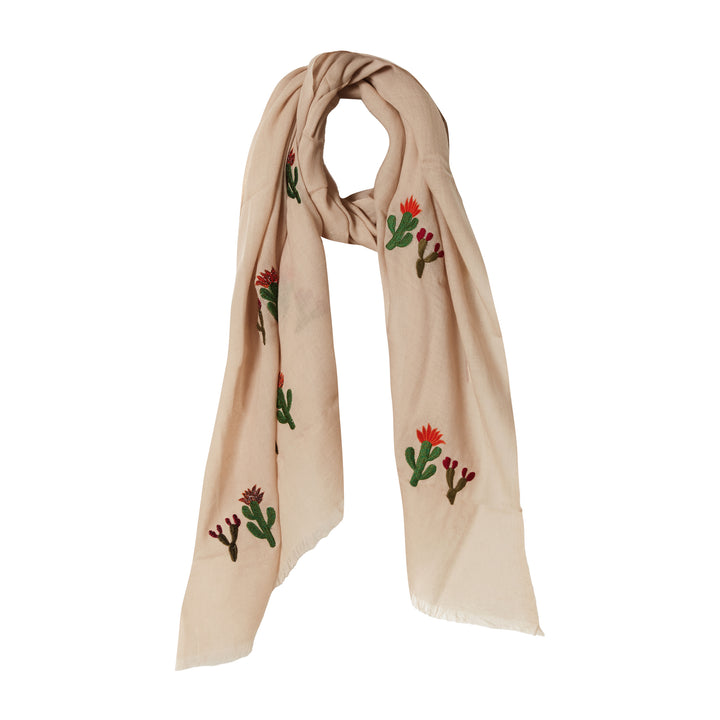 Cacti Scarf Beige