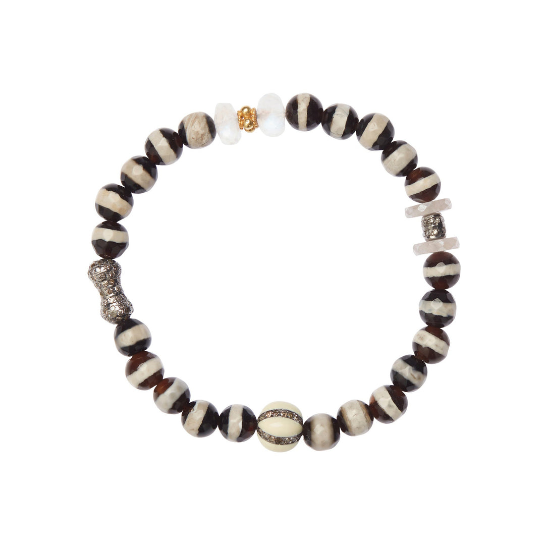 Black Agate Stripe Bracelet 161