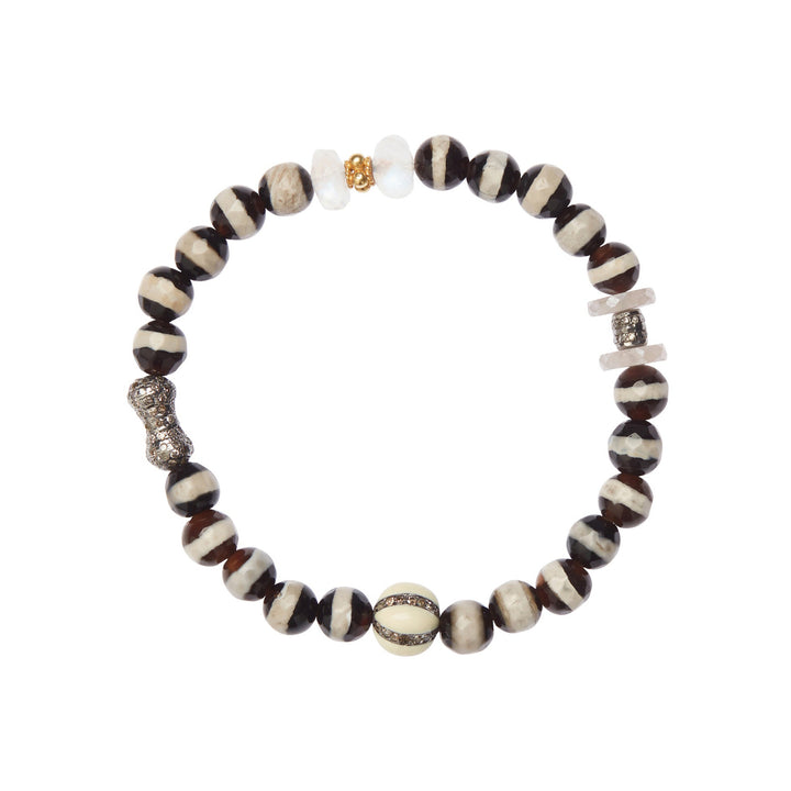 Black Agate Stripe Bracelet 161