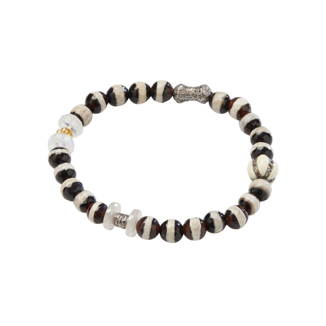 Black Agate Stripe Bracelet 161