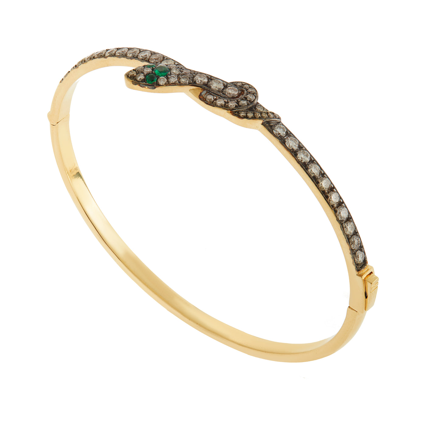 Coiled Snake Champagne Bangle - SNAKES - Ileana Makri store