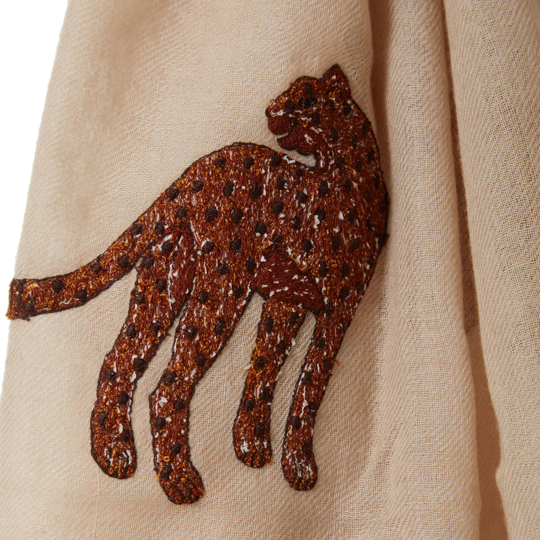 Leopards Scarf Beige