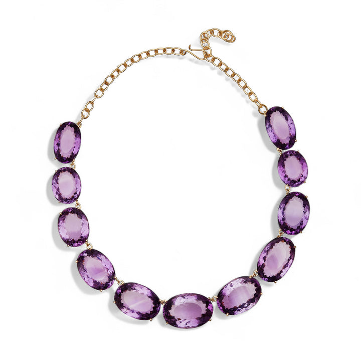 Large Crown Purple Amethyst Necklace