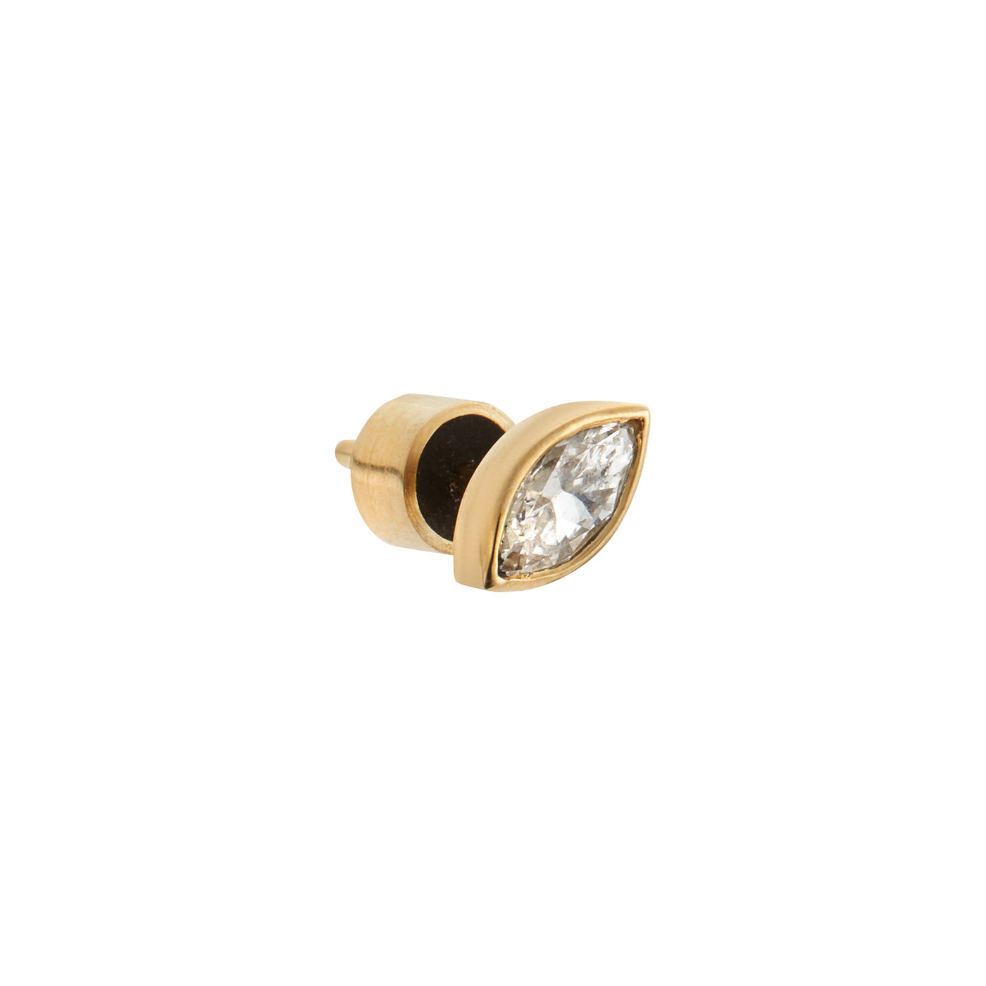 Navette Single Diamond Studs Y-D